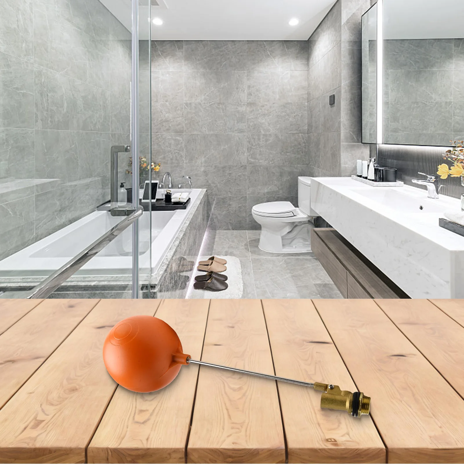 2 Inch Tank Level Controller Float Valve Switch with Float Ball for Water Flow Control and Reduced Splash Effect