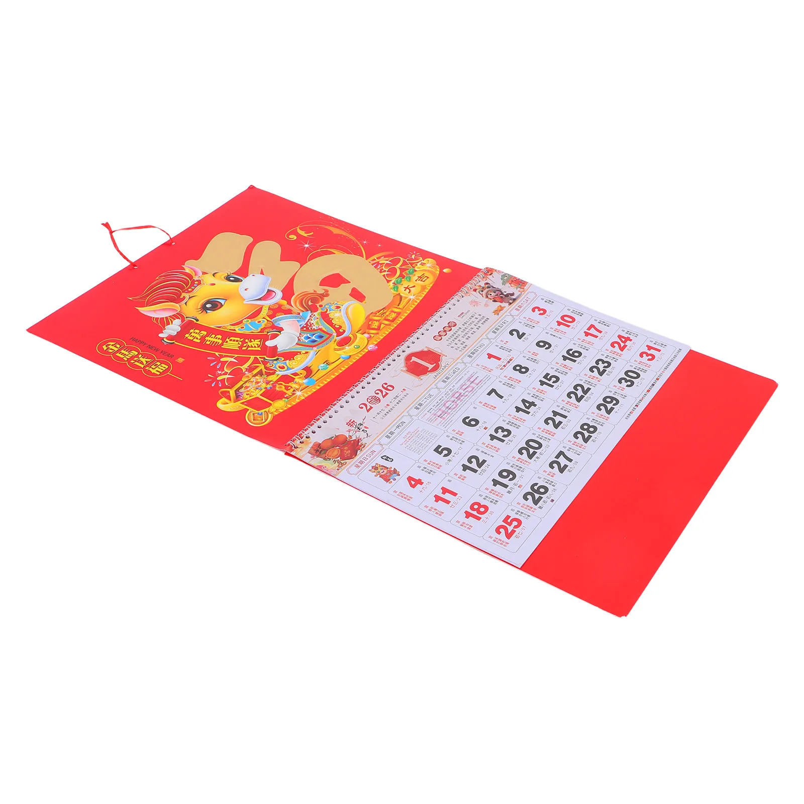

2026 Chinese Wall Calendar Traditional Lunar New Year Hanging Calendar Monthly Fortune Characters Office Home Decoration