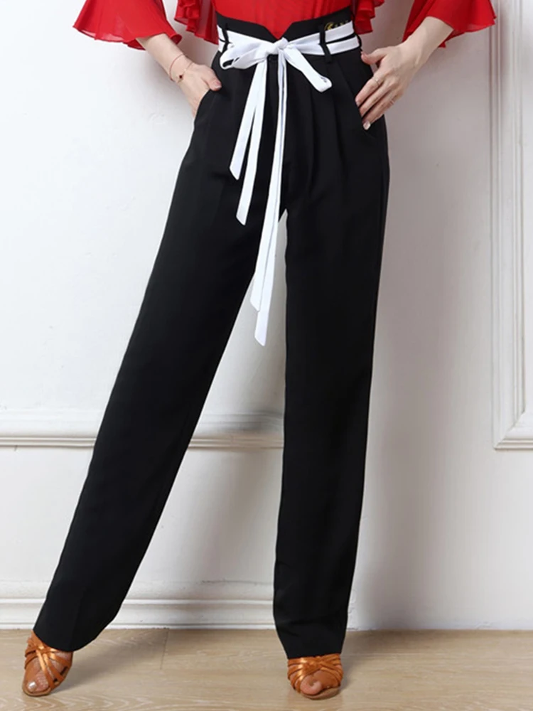 ผู้หญิงละตินเต้นรํากางเกงโมเดิร์นเต้นรําเครื่องแต่งกายแฟชั่นเอวสูงเต้นรํากางเกง Tango Ballroom Dance กางเกง XH3029