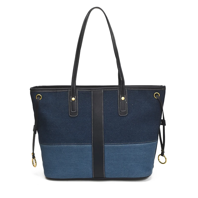 

Large Capacity Women Denim Handbags Tote Bags High Quality Ladies Big Shopping Bag Casual Female Patchwork Messenger Bag