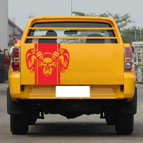 Imagen 2 del producto Pegatinas gráficas creativas de rayas de diseño moderno para Dodge, torno trasero Ram 1500 2500 3500, calcomanías Rebel Mopar PCS.