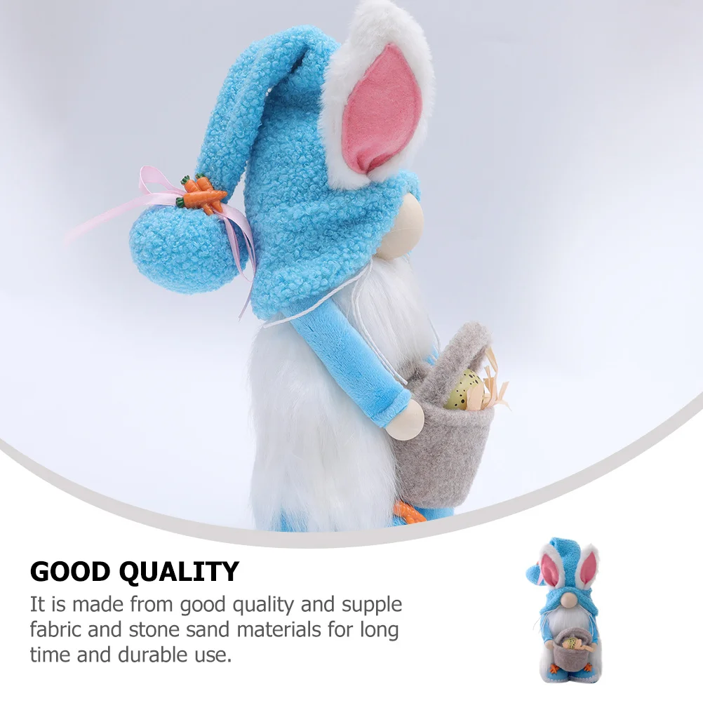 

Lovely Bunny Gnome Statue for Easter Celebration Perfect Desktop Centerpiece Holiday Room Decor Garden Fairy Theme Accessory