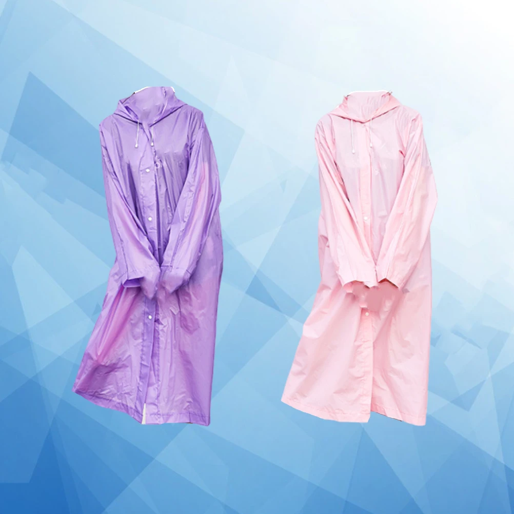 

2pcs Adult Raincoat Windproof Portable Outdoor Reusable Stylish Lightweight TravelFriendly Durable