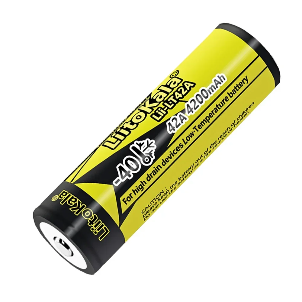 1-26PCS LiitoKala LT42A-JT 21700 4200mah 3.7V Rechargeable Battery 45A High Power Discharge for -40° Low-temperature battery