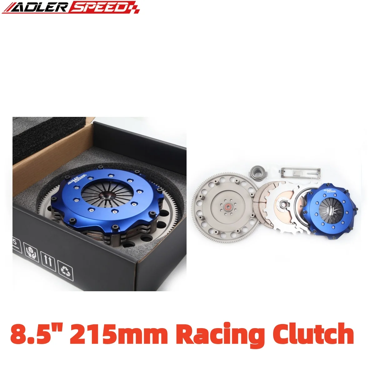 

ADLERSPEED 215MM 8.5" Racing Twin Disc Clutch Flywheel Kit For 04-19 Subaru WRX ST/Legacy GT Spec B EJ257; 6-speed 2.5L