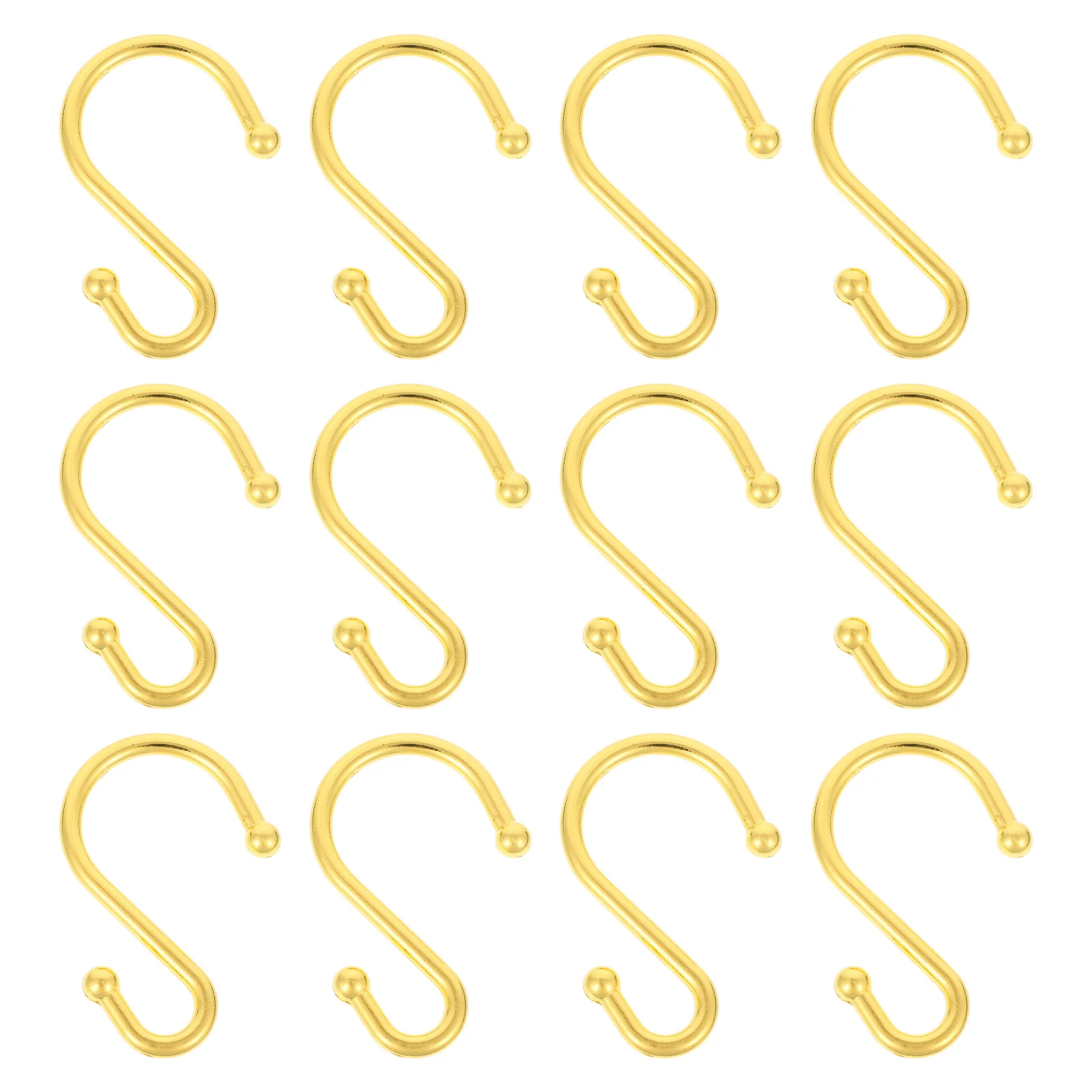 

12Pcs Zinc Alloy Curtain Rings Metal S Shaped Hooks Strong Shower Curtain Hangers Smooth Glide Bathroom Rod Hooks