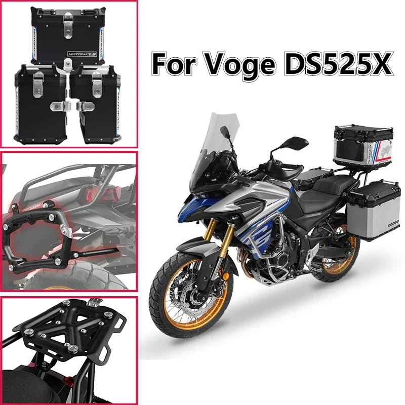 

For VOGE DS525X Motoface Series Motorcycle Rear Top Case Side Boxes Luggage Storage Tail Box Waterproof Lock Trunk Tool Box