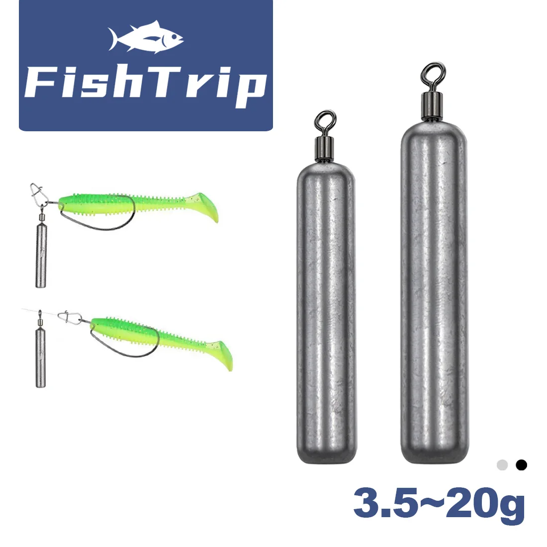 FishTrip الصيد الأوزان 5 ~ 20 قطعة أنبوب رصاصة السباكة قلادة ل تلاعب مجاني Jika تلاعب عوامة سنارة صيد صيد السمك اكسسوارات #1