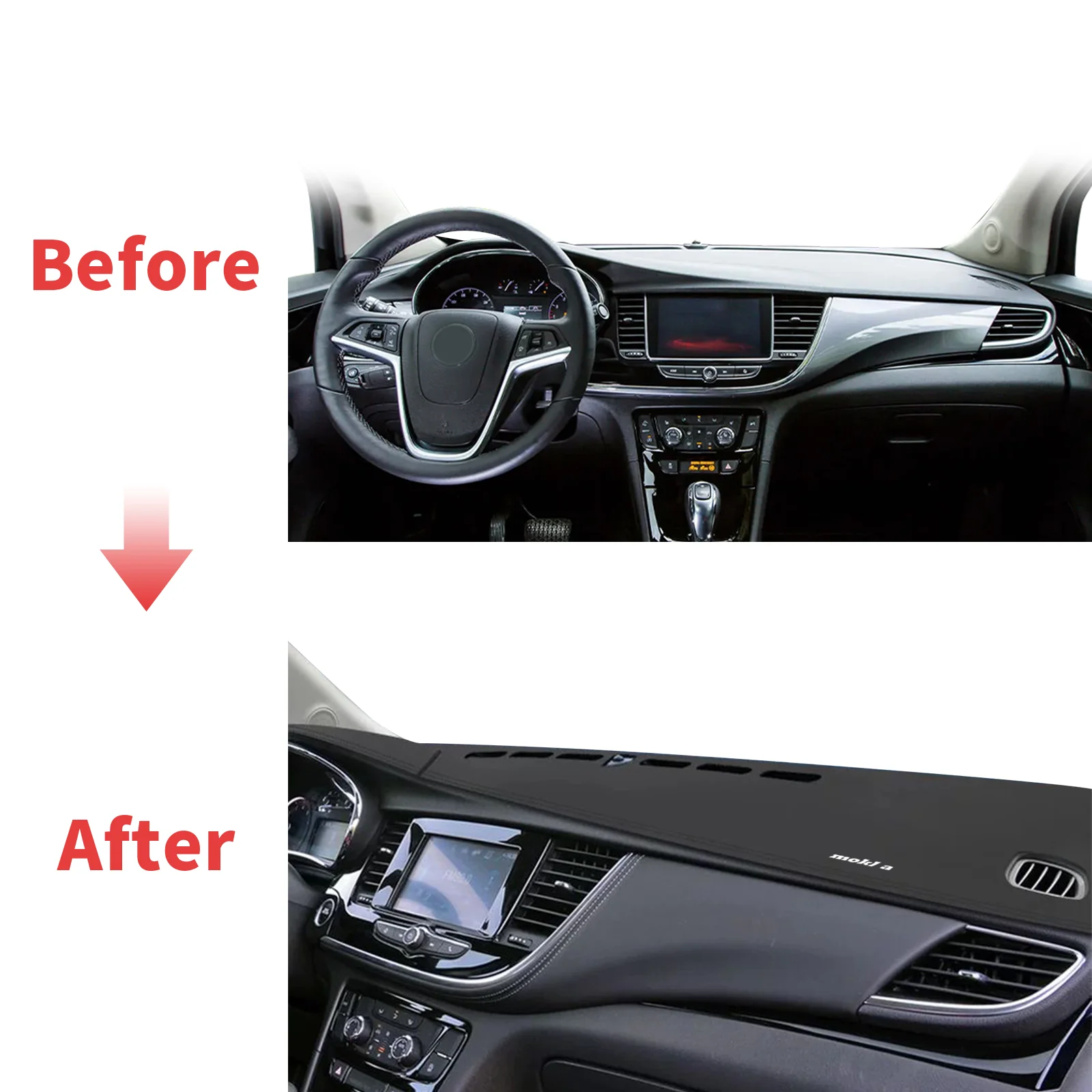 Fit for Opel Mokka Vauxhall Mokka X 2017-2019 Car Dashmat Dashboard Cover Pad DashMat Sunshade Protective Carpet Accessories