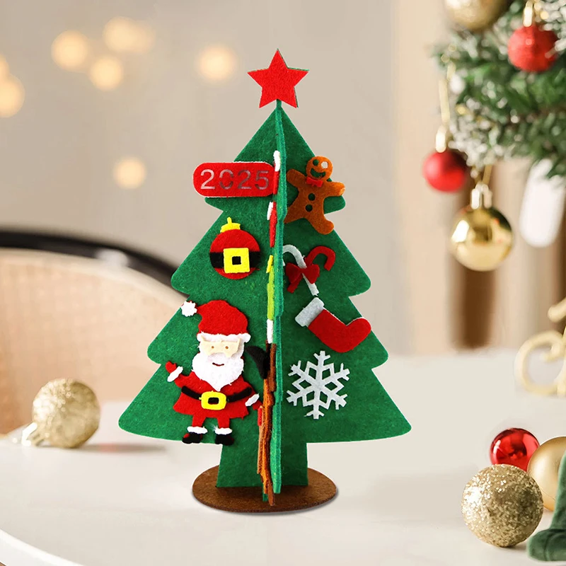 

1PC DIY Felt Christmas Tree Christmas Decoration For Home Navidad 2024 New Year Christmas Ornaments Santa Claus Xmas Kids Gifts