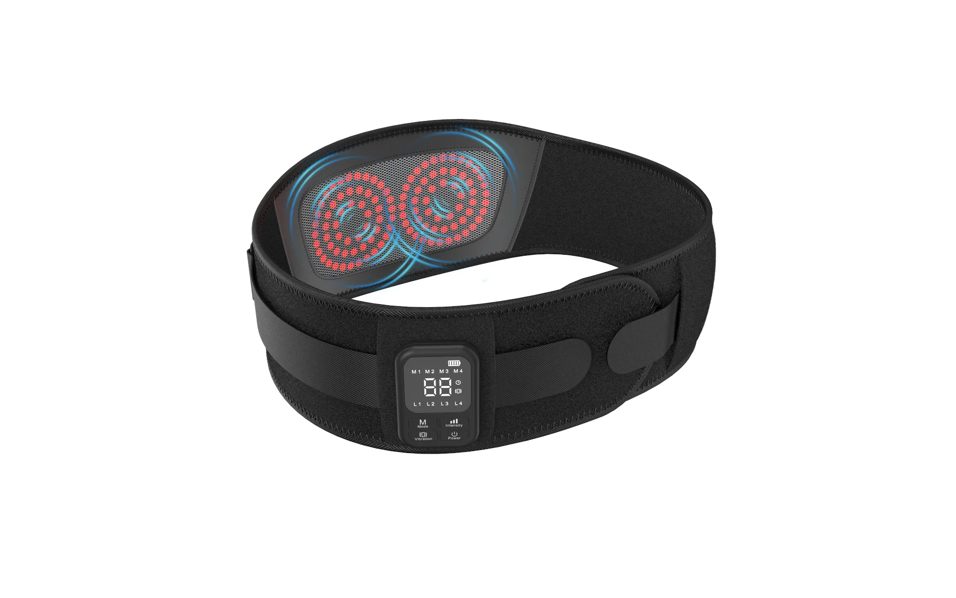 حزام دعم قطني اهتزازي ساخن بالضوء الأحمر