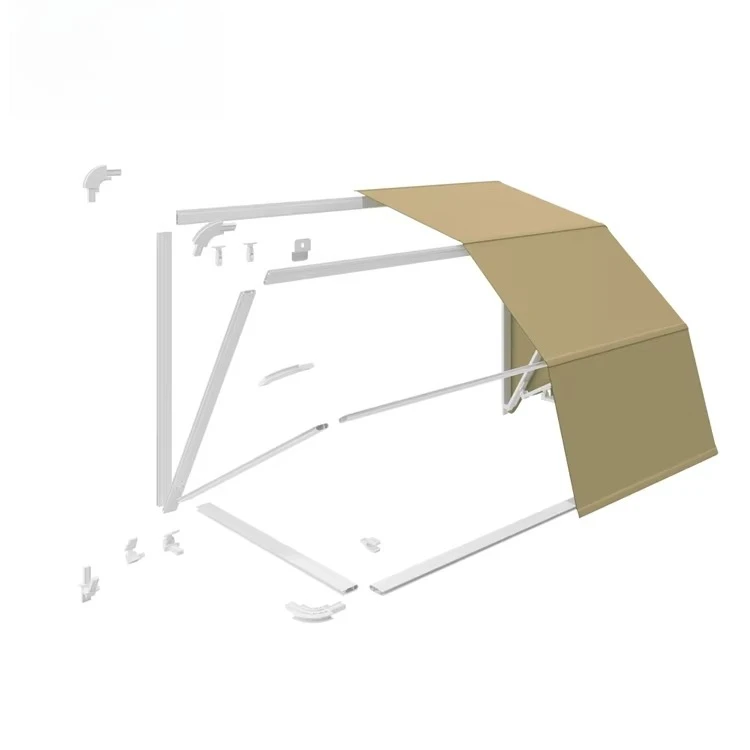 Fashion Design Diy French Aluminum Folding Semicircle Small Window Awning Parts