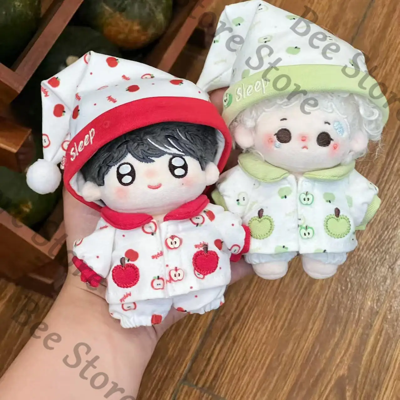 

Набор кукол без атрибутов, пижамная серия Green Apple, красное яблоко, тема 10 см, носимая и съемная, супер милая кукольная одежда