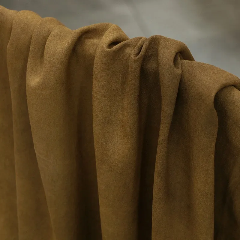 

Black tea dyed grape puree old material tussah silk 70CM narrow and niche fabric