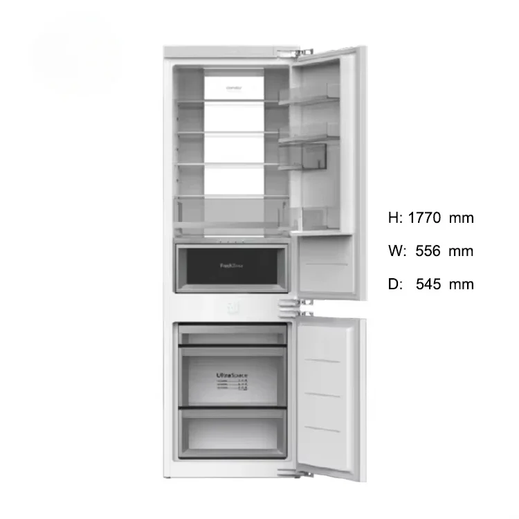 Haushalts-Gefrier schrank im modernen Stil nebeneinander eingebaut Kühlschrank Gefrier schrank Kühlschrank