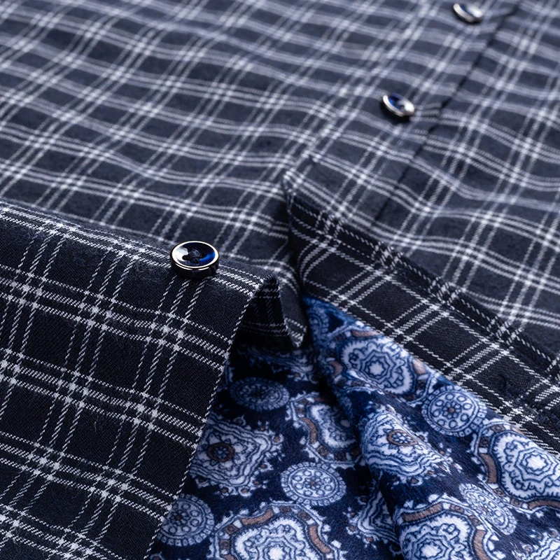 남성용 겨울 플란넬 셔츠, 중년 아빠를 위한 루즈핏 두꺼운 양털 안감 체크무늬 셔츠, 따뜻하고 튼튼한 겨울 의류