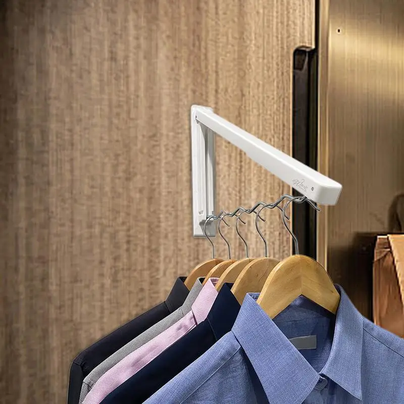 Wall Mounted Clothes Rack Punch Free Foldable Drying Rack 20 Pounds Load Bearing Hanger Rack Wavy Design Drying Coat Racks