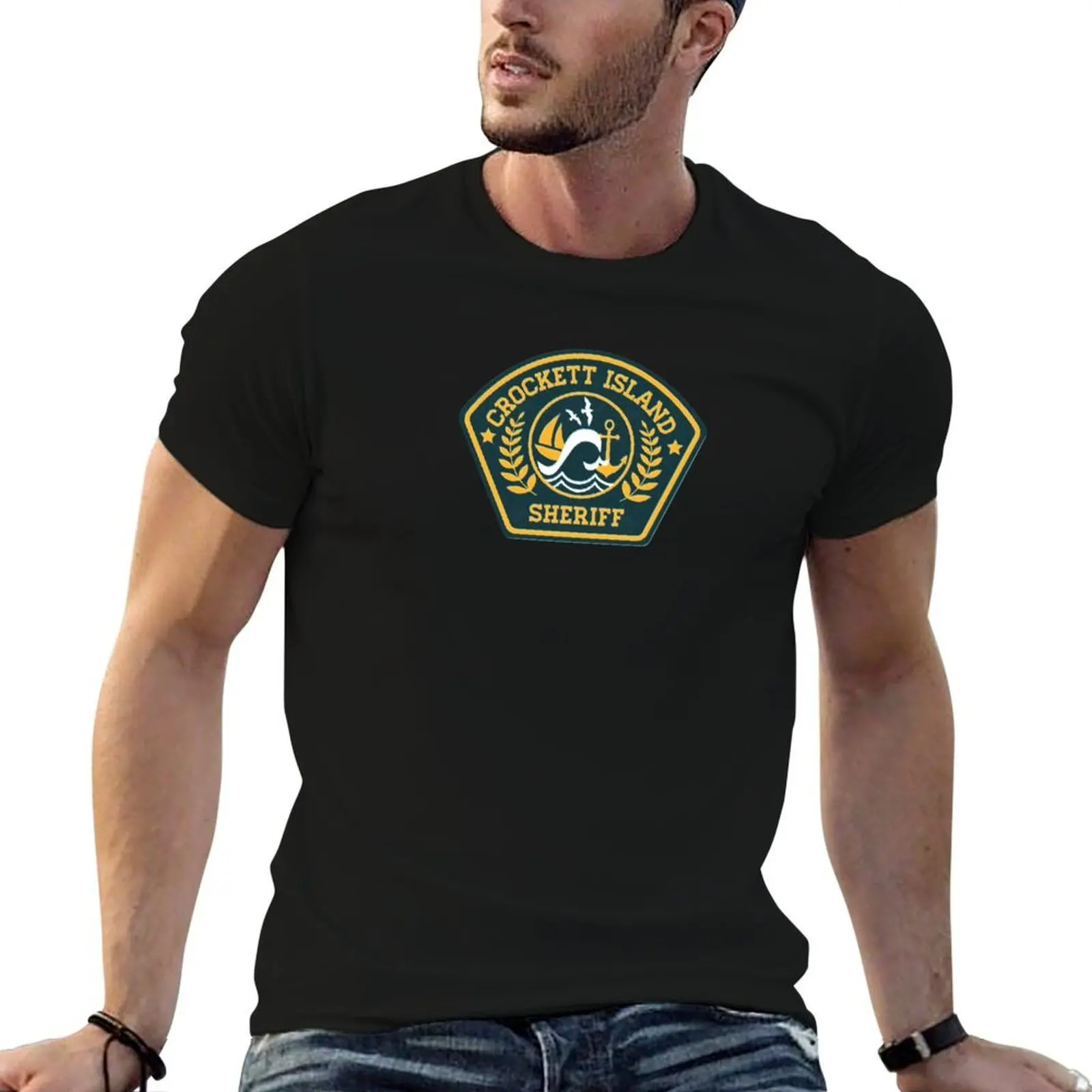 Crockett Island Sheriff T-Shirt graphic t shirt vintage football t shirt Men's t-shirts