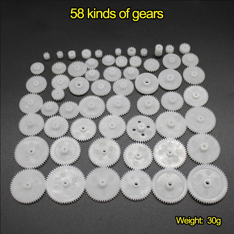 Various Gear Packages Plastic Gear Kit Bag Motor Gear Assembly 0.5 Modulus Pulley Belt Shaft Gear Worm Crown Gear Rack DIY Toy