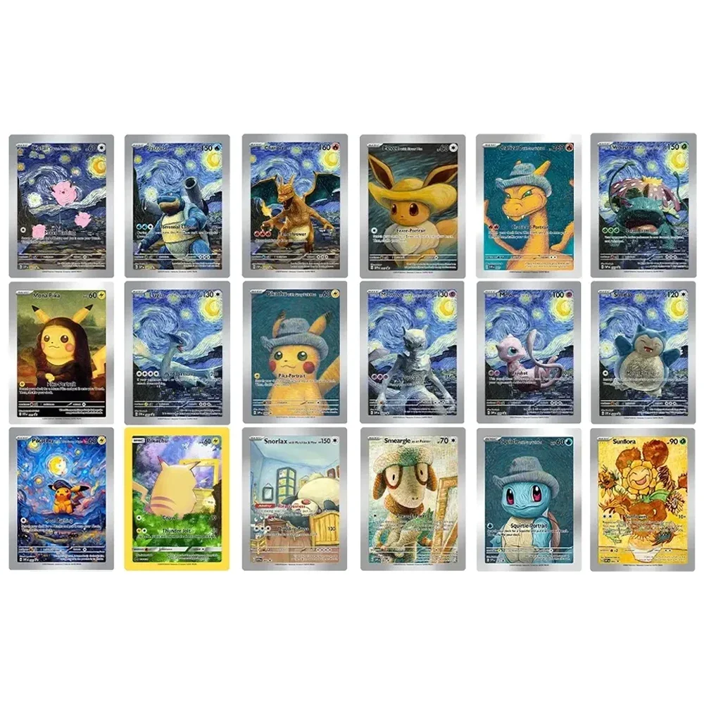 18 шт./компл. Diy PTCG Eevee Charizard Venusaur Squirtle Lugia картина маслом серии коллекционная карта классическая игра аниме-карта подарочная игрушка