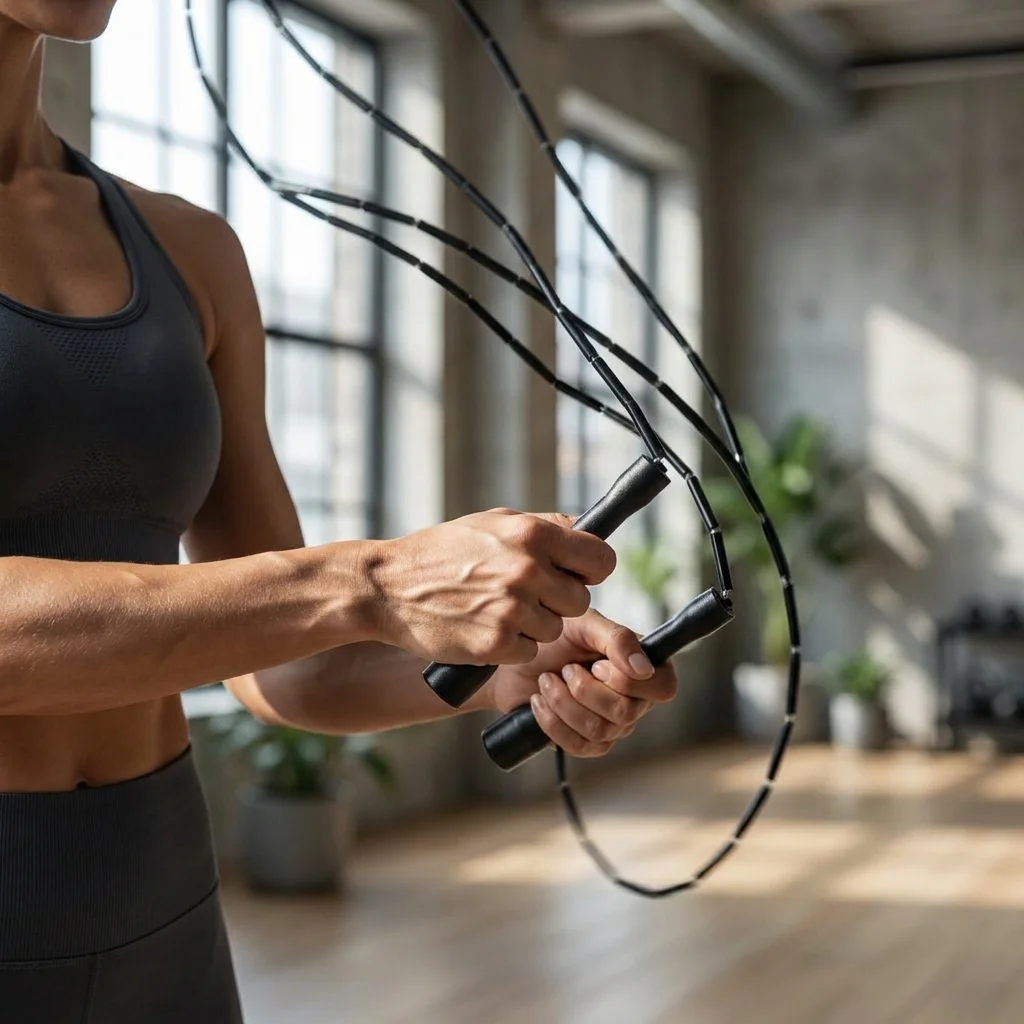 PE Perlen-Springseil mit Segmenten, Bambus-Knoten-Fitnessseil für Schüler und Erwachsene, Sporttraining – Detail 4