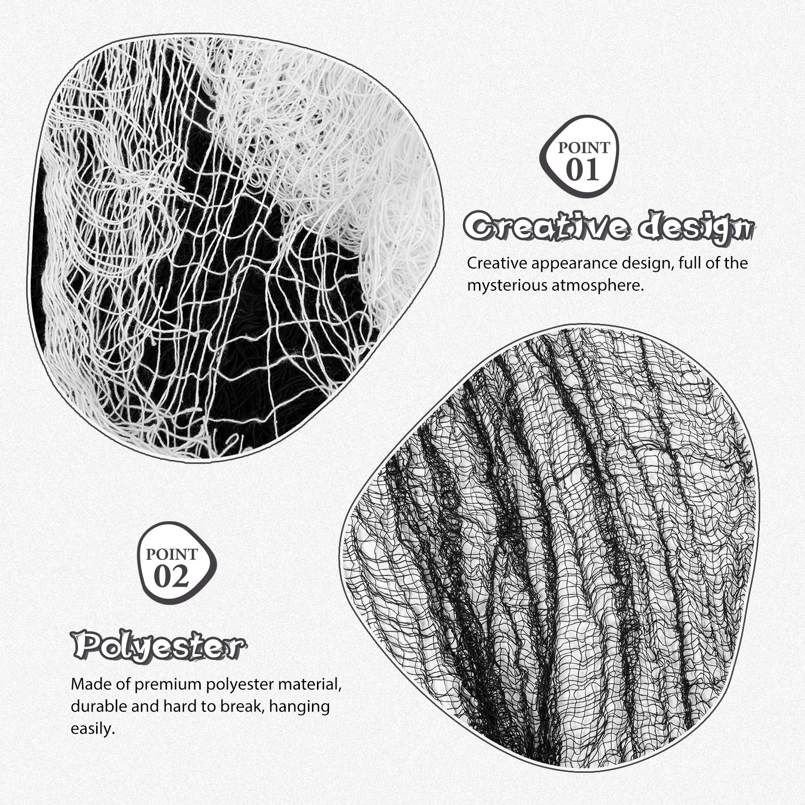 

2 Pcs Horror Gauze Props Halloween Decoration Decorations Spooky Cloth Fabric Home Fireplace Room
