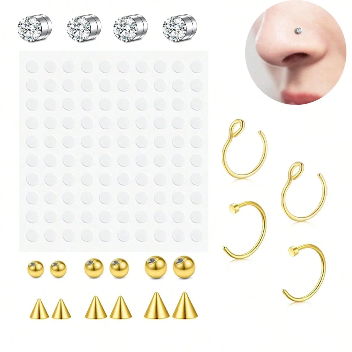 Anéis de nariz falsos, septo f - Body Jewelry Rings avaliação e preço