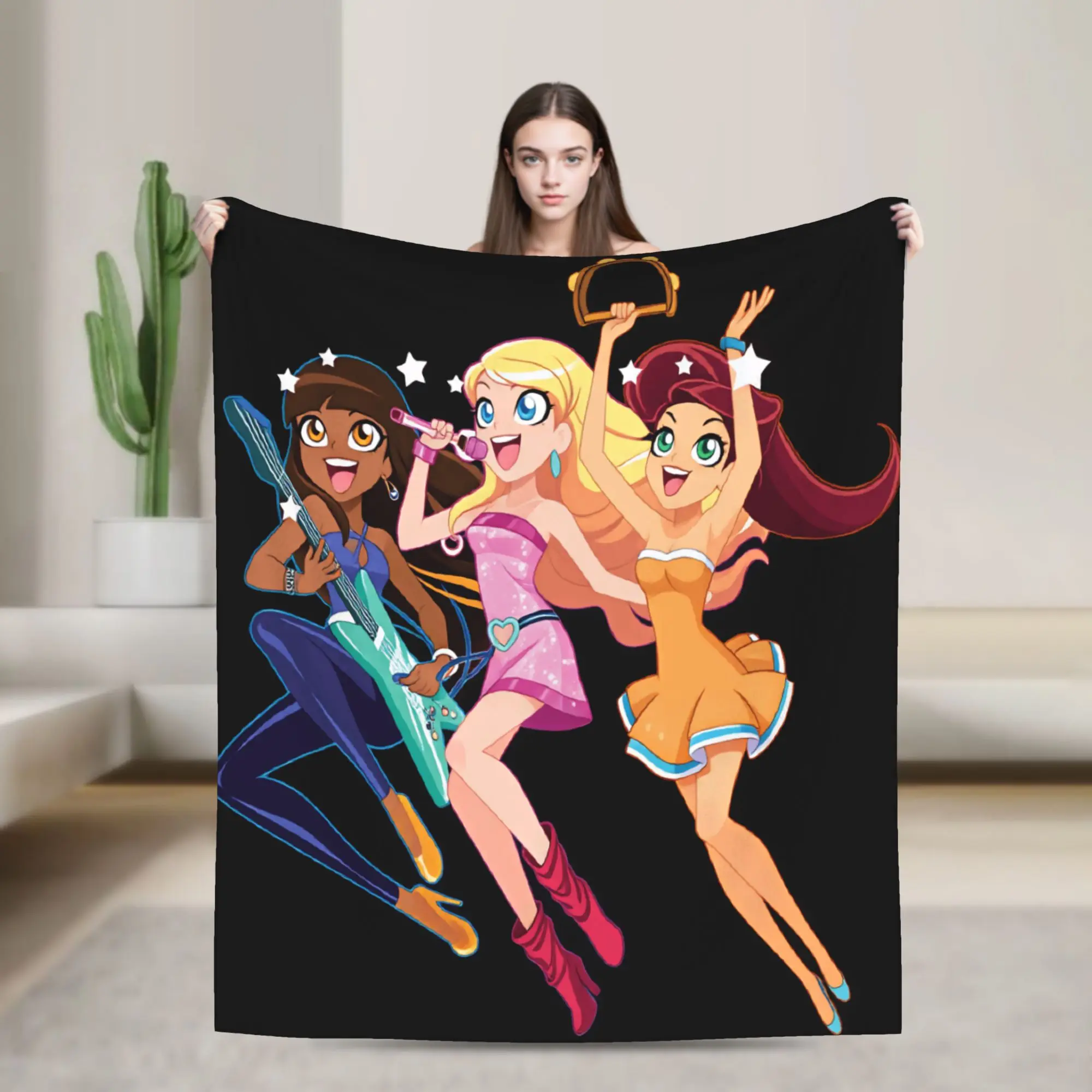Warm Throw Blanket Travel Office L-lolir-Rock Rock Anime Blanket  Flannel Bedspread For Bedroom Aesthetic Sofa Bed Cover