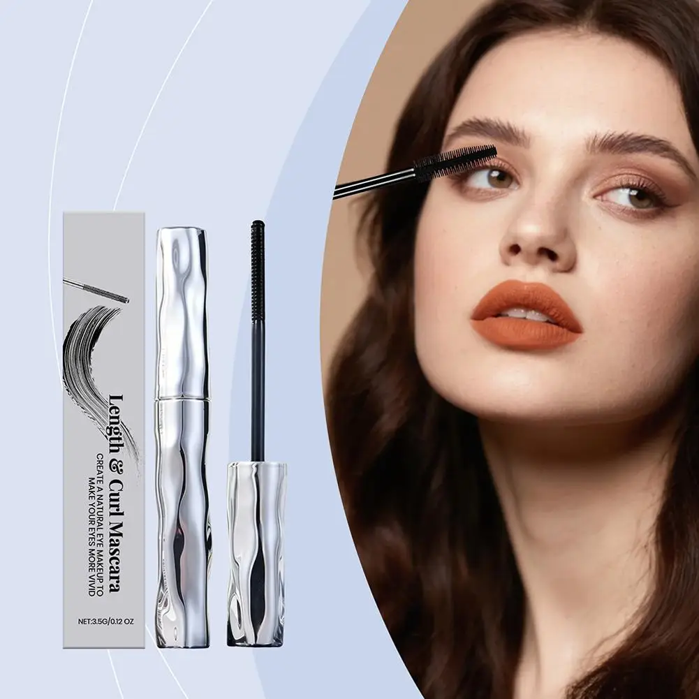 1 Uds. Máscara negra de 3,5g para alargar las pestañas, larga duración, resistente al agua, voluminizadora, cepillo dorado, maquillaje, belleza, pestañas D8I4