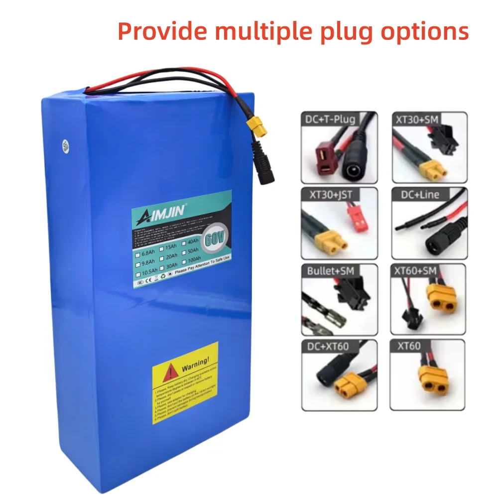 60V 30Ah Battery 16S8P 3000W 67.2V Lithium Battery with Built-in BMS High-Power For motorcycle scooter battery