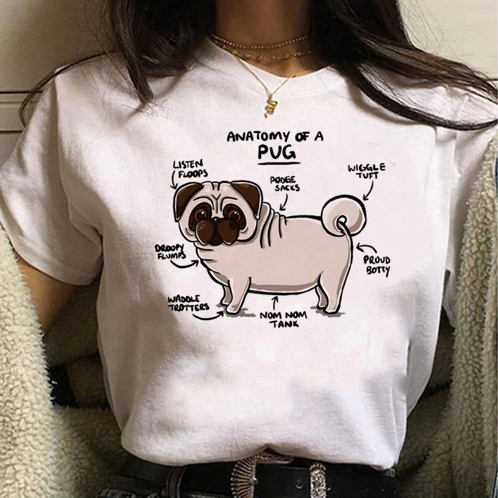 Pug Tee women anime tshirt girl anime comic graphic clothing