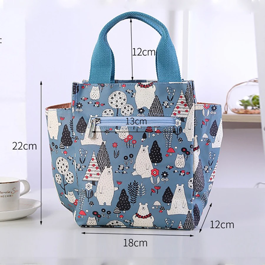 Office workers go out with rice lunch box bag thermal bento bag fashion tote bag canvas hand carrying mommy bag