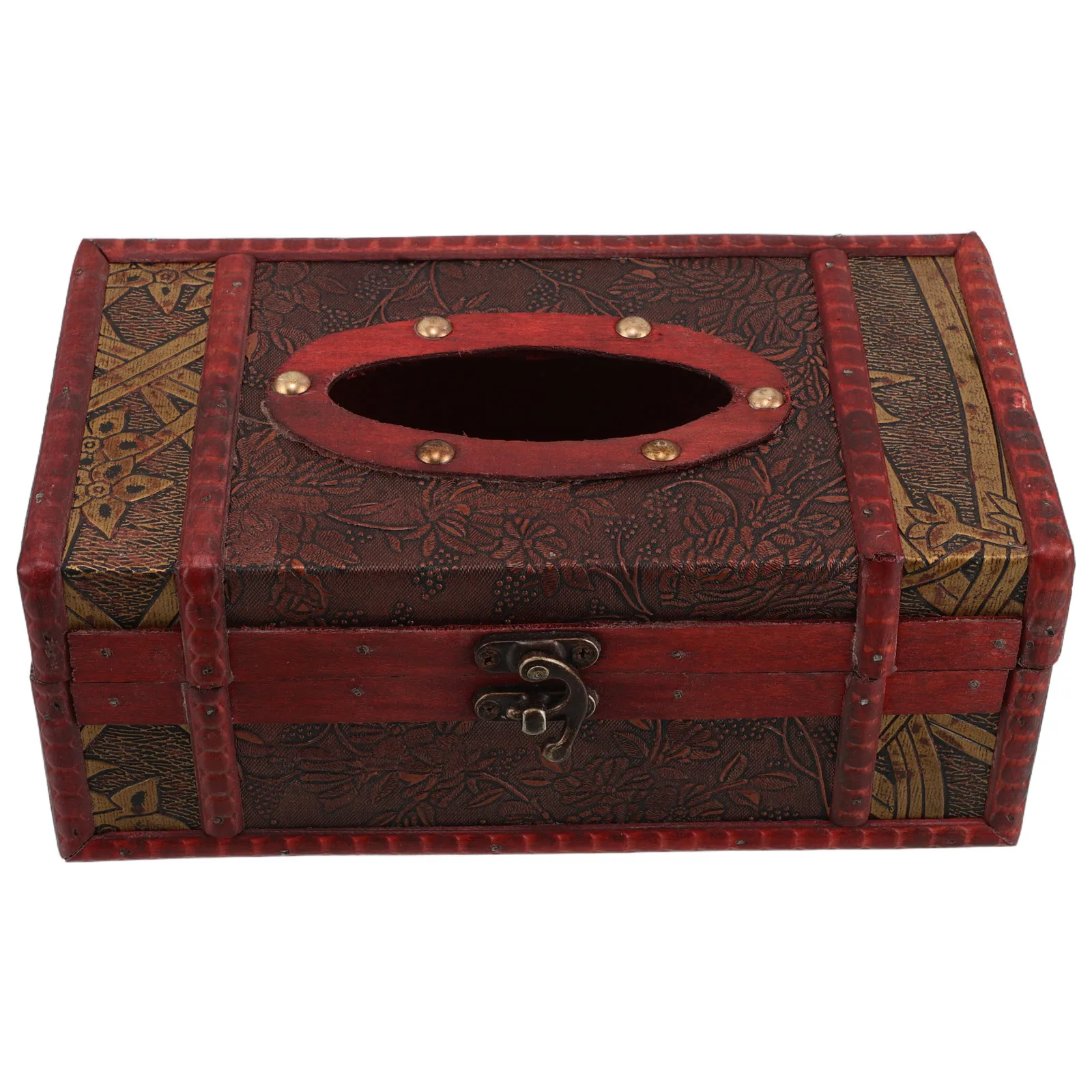 

Wooden Tissue Box Holder Retro Vintage Design Multifunctional Napkin Storage Organizer For Home Car Living Room