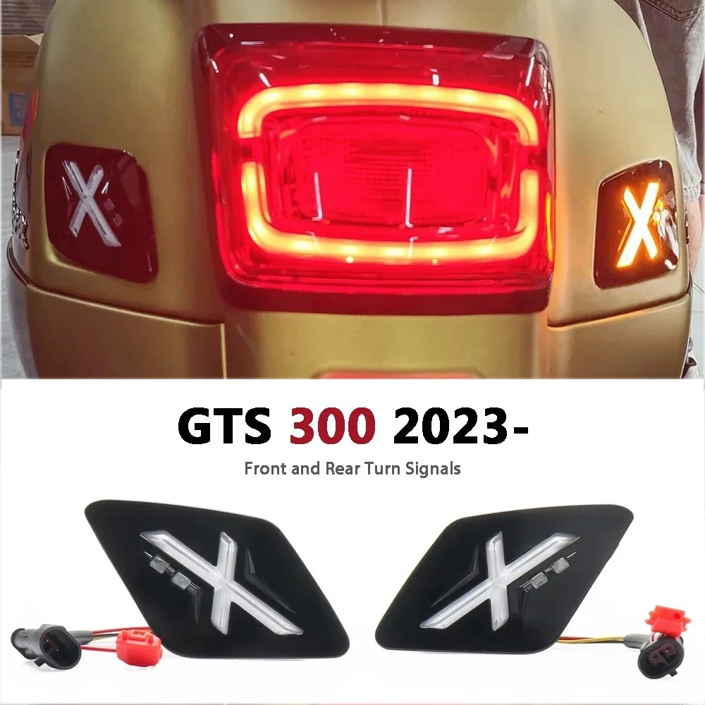 

For Vespa GTS 300 GTS300 gts300 2023 2024 2025 LED Turn Signals Front & Rear Direction Indicator Lights Motorcycle Accessories