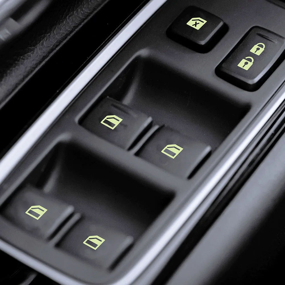 1pcs Car Interior Button Reflective Sticker Car Window Lift Switch Sticker Function Button Switch Button Wear-resistant Sticker