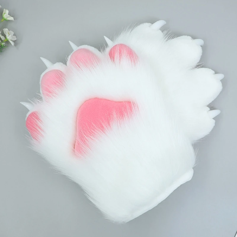 40GC 1 Pair Cartoon Cosplay Gloves Halloween Animal for CAT Paws Gloves for Kids