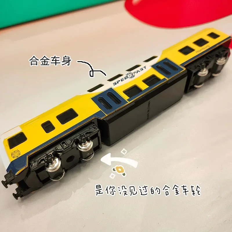 Alloy Car Model Simulation Train Harmony High Speed Railway Green Leather Train Children Toy Collection Metal Model Ornaments