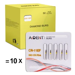 Taladro de fresas de diamante FG amarillo/verde, pieza de mano de alta velocidad, Material Dental, cono cónico grueso extremo fino, instrumento de herramientas de dentista