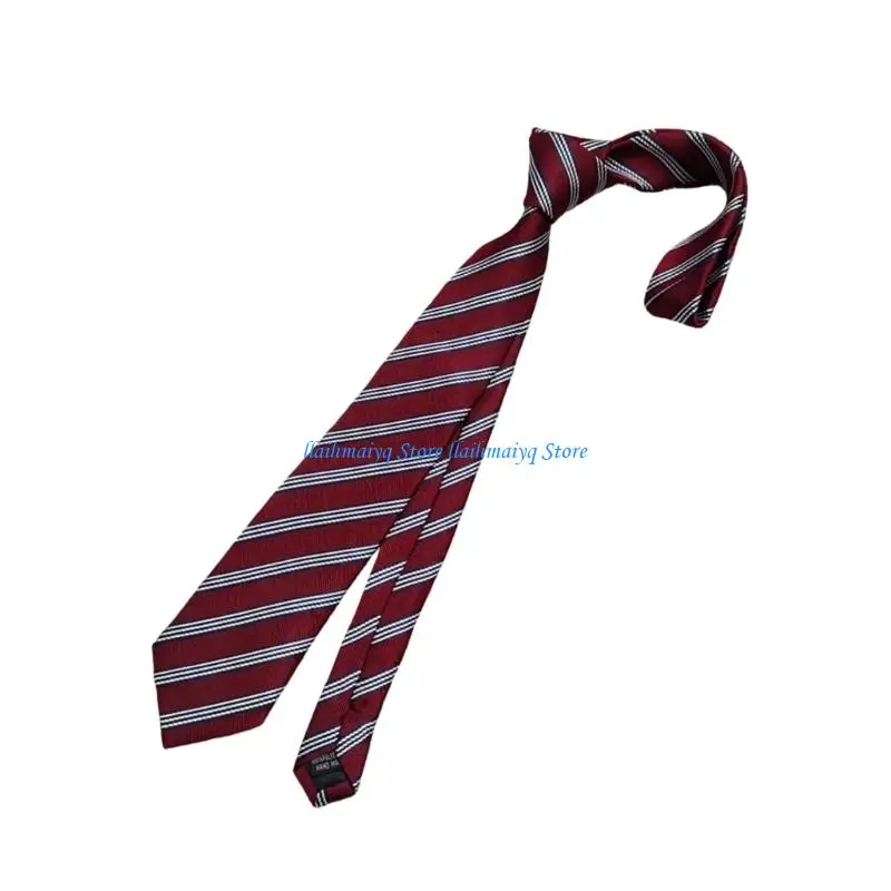 573B Fashion Striped Necktie Wrinkle Resistant Necktie For Men Women And Teens Daily Outfit Formal Occasion Adult Neckpiece