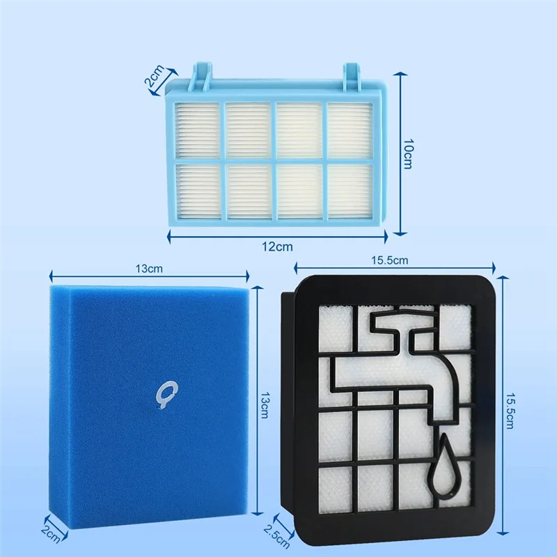 Replacement Filter Set for Philips PowerPro Compact and Active Vacuum Cleaner FC8010/01 FC9331 FC9332 FC9555, FC9556#A66K