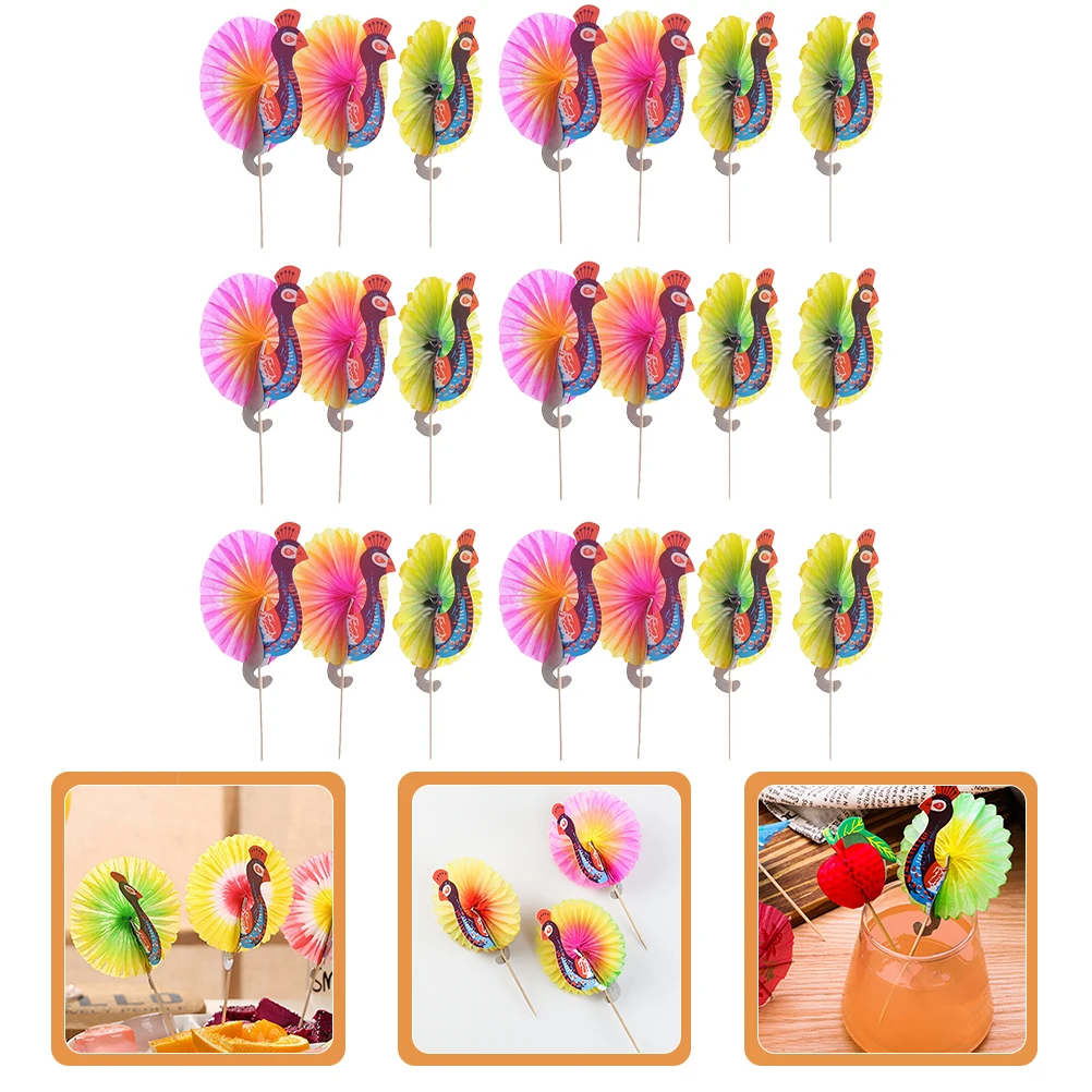 

100pcs Umbrella Party Supplies Compact Drink Umbrellas Cocktail Picks Paper Decorative Sticks for Beverages for Desserts