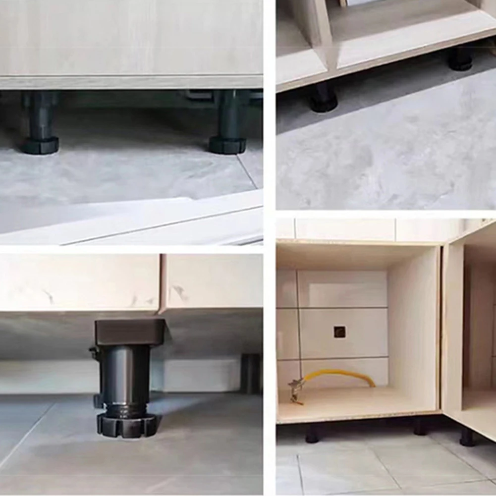 4Pcs Adjustable Furniture Pad Set 80/100/120mm ABS Plastic-Feet For Sofas Tables Cupboards Closets Furniture-Legs Accessories