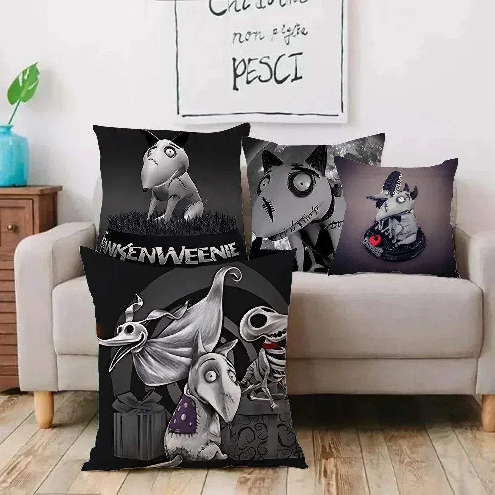 Luxury Cute Frankenweenie Collection Pillow Covers Cartoon Sofa Decorative Home Double-sided Printing Short Plush Cushion Cover