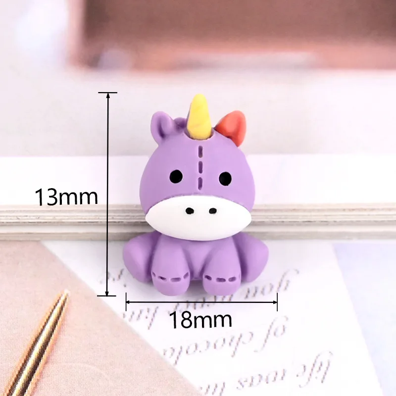 Cute Resin Colorful Small Animal, Kawaii Bear, Fox, Rabbit, Penguin, Flat Back Ornament Accessories, DIY Decorations, 10Pcs