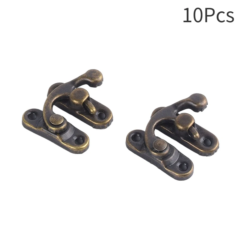 

10Pcs Jewelry Chest Gift Wine Wooden Box Case Toggle Latch Leather Bag Handbag Suitcase Hasp Hook Lock Closure color with Screw