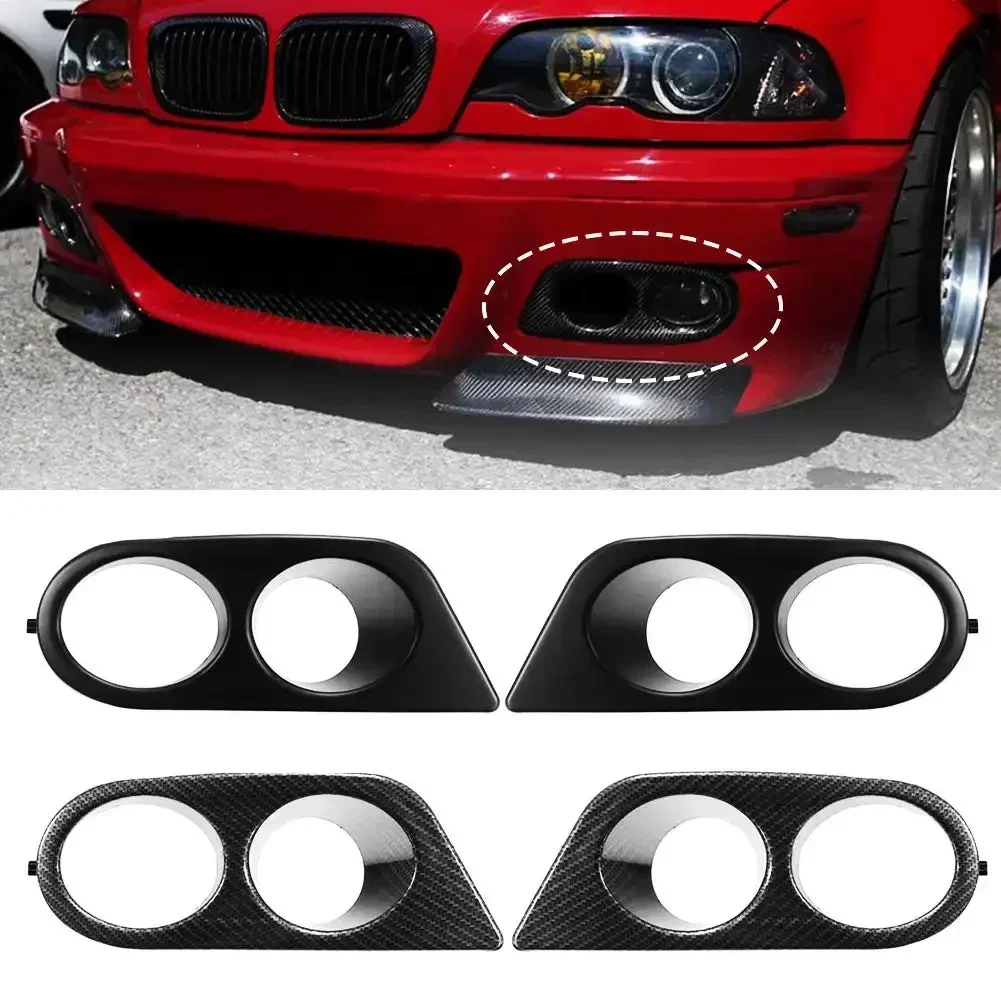 2PCS Car Front Bumper Grill Fog Light Cover Grille Trim Honeycomb Mesh For BMW E46 M3 2001 2002 2003 2004 2005 2006 Accessories