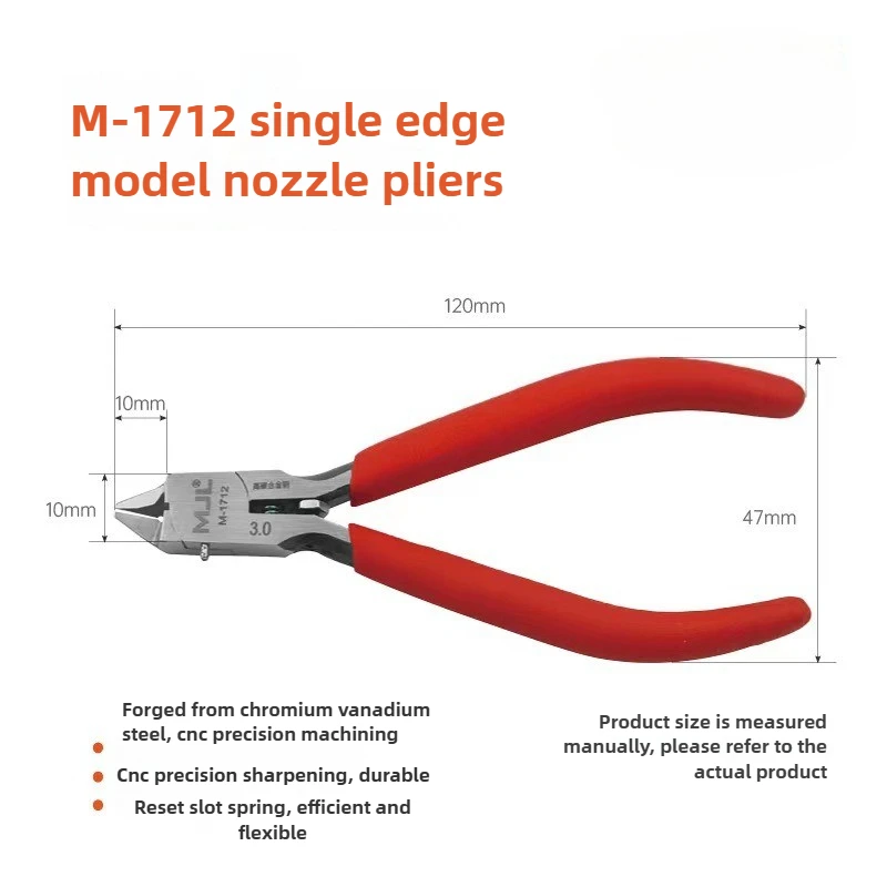 

M-1712 Ultra Thin Single Edge Nozzle Pliers, Model Pliers, Gundam Model Shear Pliers, Chrome Vanadium Steel Cr_V