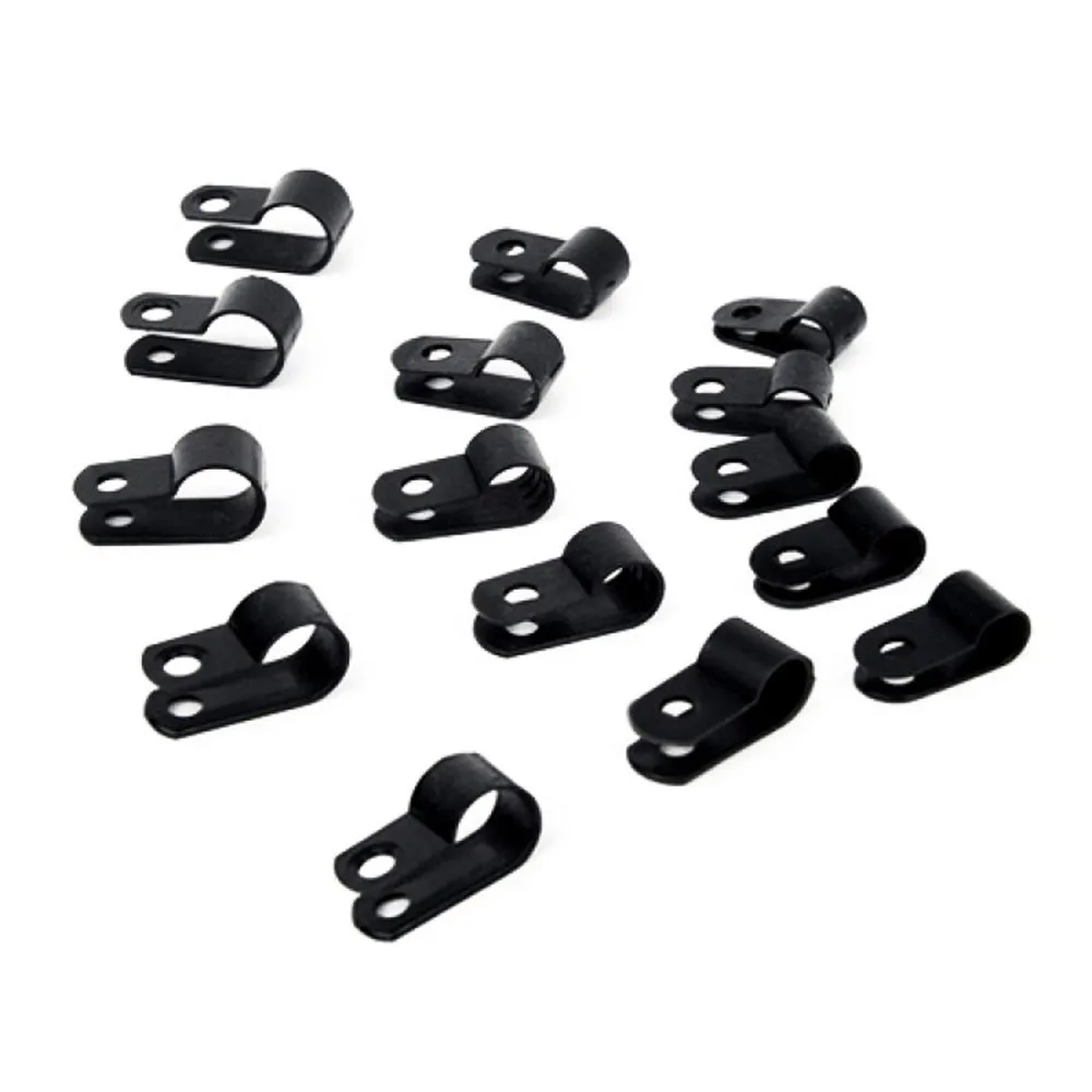 R Type Clamp Wiring Fixed Button Clip Cable Black Thickening Management Clip Line Deduction Insulation Plastic Wire Clamp