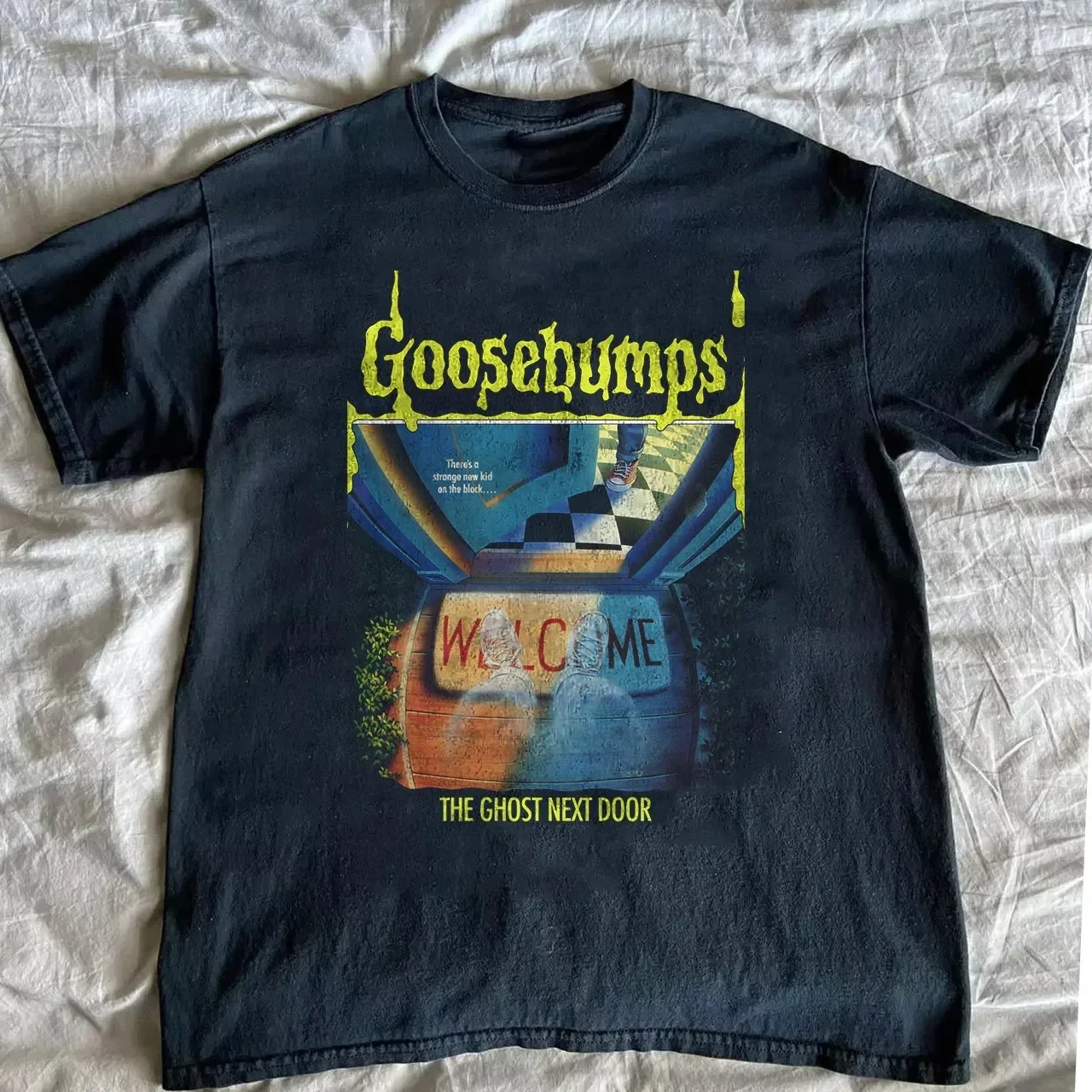 Halloween Goosebumps - The Ghost Next Door Unisex Black T-shirt Size S-5XL