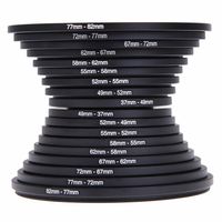 18pcs 37- 82mm Step Up Down Camera Lens Filter Adapter Holder Ring Set Kit